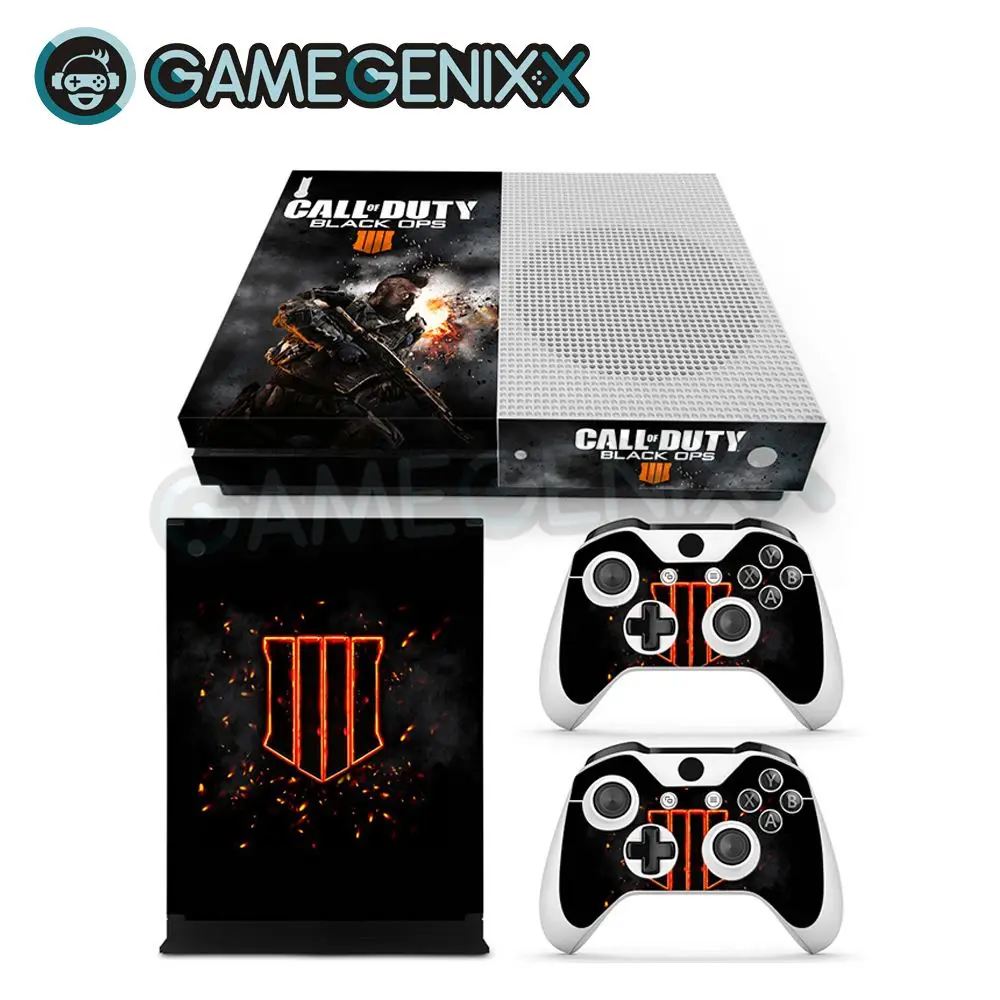 

GAMEGENIXX Skin Sticker Vinyl Decal for Xbox One Slim Console and 2 Controllers - Black Sniper Call Duty