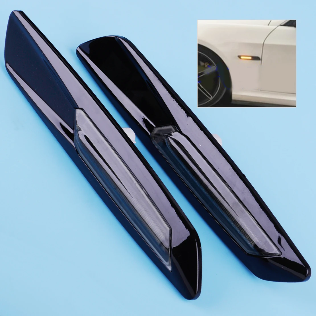 CITALL 2PCS 12V Amber LED Side Marker Indicator Turn Signal Light for BMW 5 Series E60 E61 1 Series E81 E82 E87 E88 3 Series E90 hopstyling 2x e60 e61 f10 e81 e82 e87 e88 e90 e91 e92 e93 car led fender side turn signals led marker light 12v smd3528 bulb