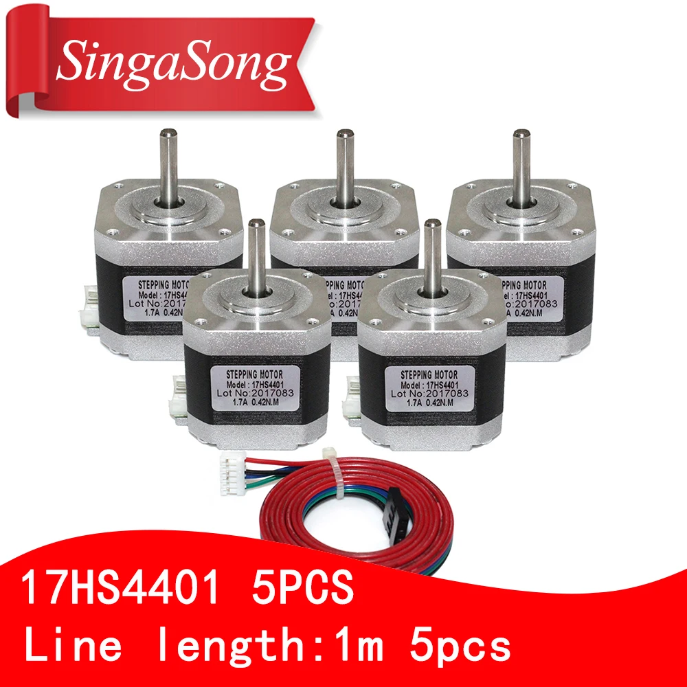 

3d printer motor 4 lead Rectangular Nema17 Stepper Motor 42 motor Nema 17 motor 42BYGH 1.5A (17HS4401) motor for CNC XYZ