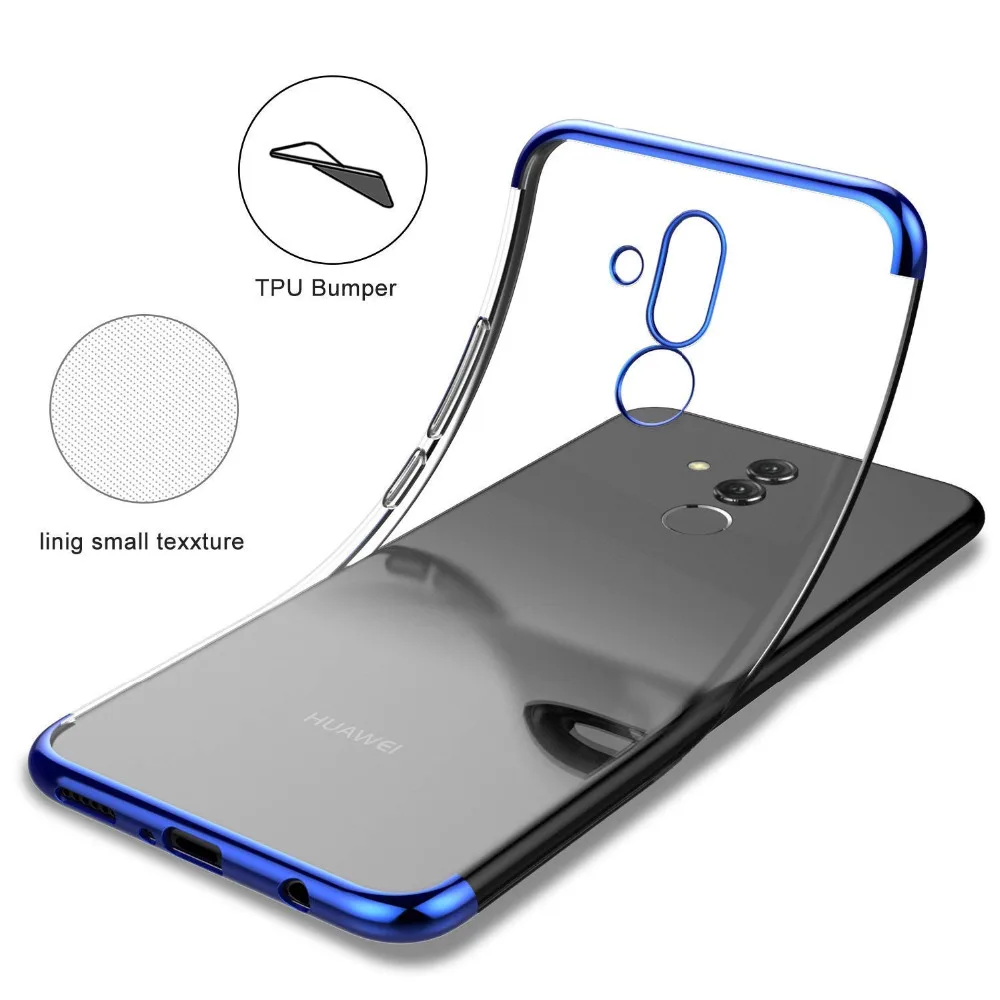 Plating Frame Bumper Clear Soft Silicone Case Cover For Huawei Mate 20 Lite Capa Ultra Thin TPU Coque sFor Huawei Mate 20 Lite (2)