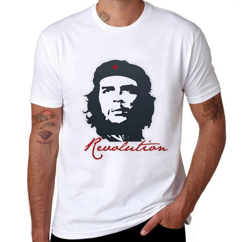 Cool Tee Shirts O-Neck Cotton Short Sleeve Mens Che Guevara Men's Short Sleeve Casual Tee Shirts