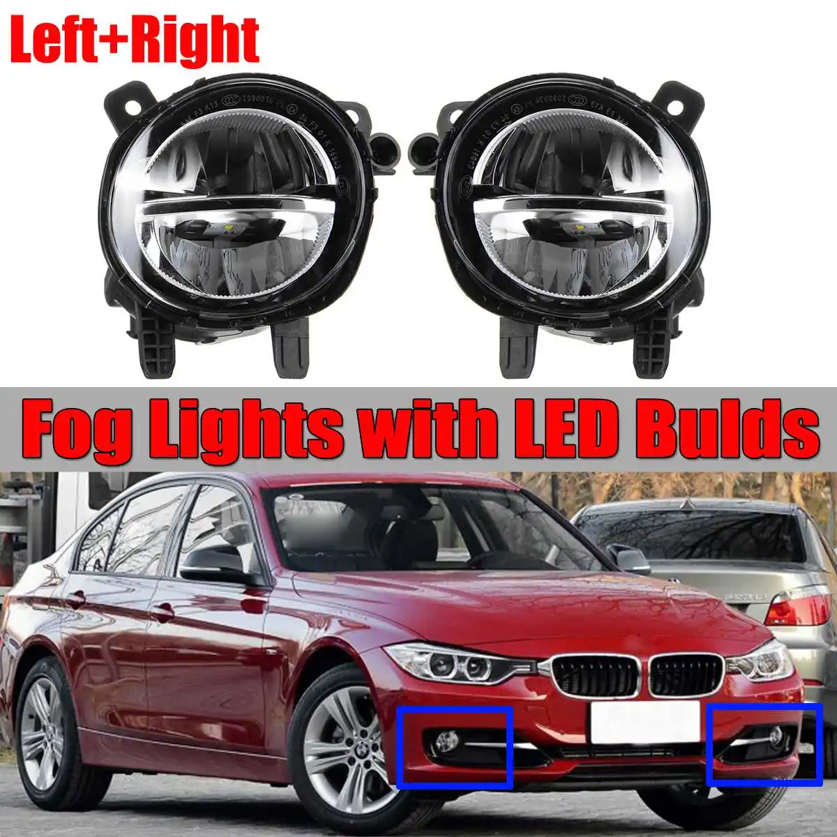

Fog Light With LED Bulds 2x Car Front LED Fog Lamp DRL Driving Lamp For BMW F20 F22 F30 F35 LCI 63177315559 63177315560