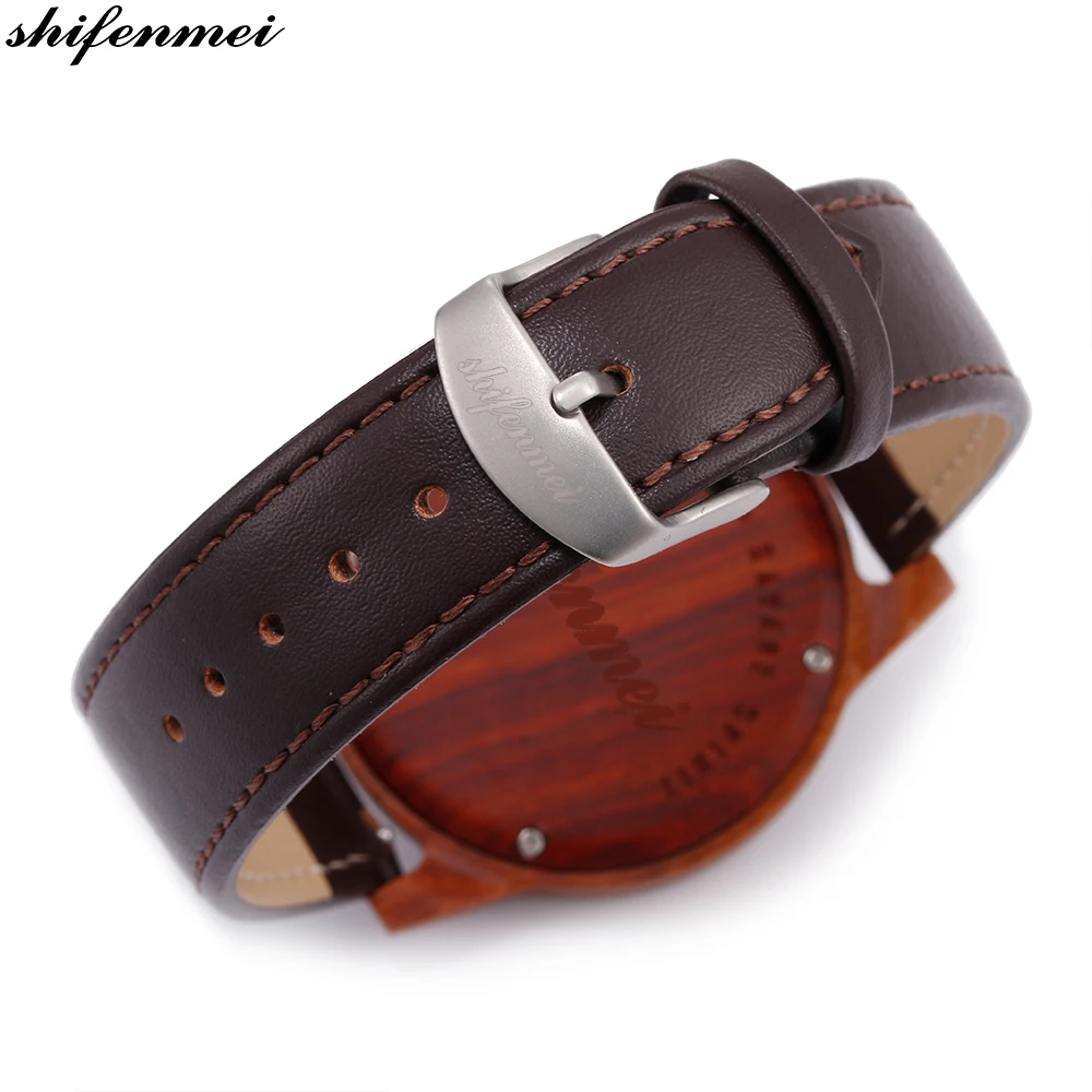 high quality wooden case quartz watch for men unisex fashion wristwatches women ladies casual watches drop shipping genuine leather strap Luminous hands (15)