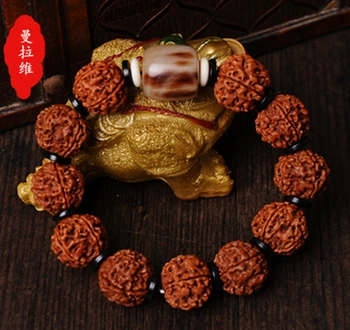 

Natural authentic Vajra Bodhi hand string beads Nepal five or six petals red Bodhi bracelet for men and women