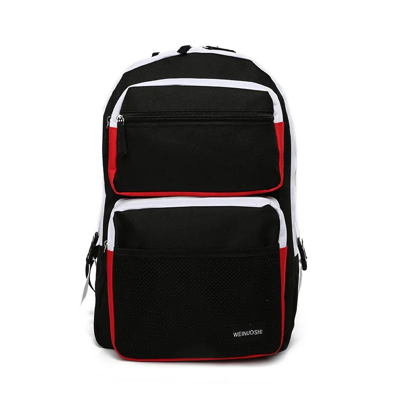 OZUKO Повседневный холщовый рюкзак для мужчин Женский Mochila модные школьные сумки большой емкости водонепроницаемый рюкзак для путешествий Mochilas - Цвет: Black with white