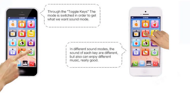 Развивающие игрушки мобильный телефон с светодиодный ребенок Обучающий телефон английский обучающий мобильный телефон игрушка рождественские подарки