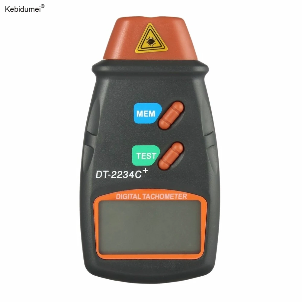 Kebidumei Digital Laser Tachometer Hour Meter Diagnostic tool Non-Contact Motor Lathe Speed Gauge Revolution Spin RPM Meter 