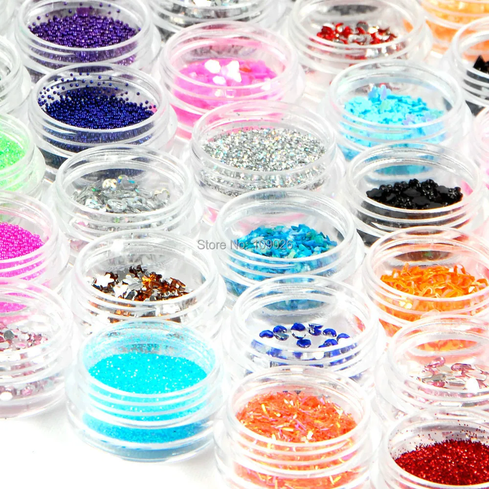 New 80 Pots of Mixed Styles Nail Art Decoration with Glitter Paillette