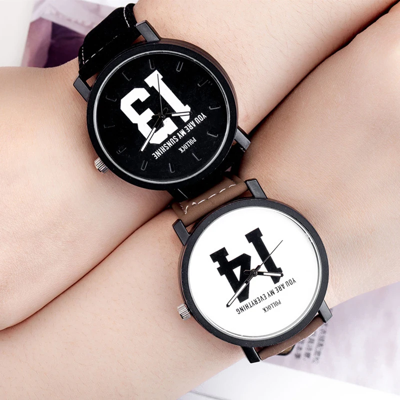 Модные кварцевые наручные часы с простым кожаным ремешком для мужчин и женщин, креативные часы для влюбленных Clcoks Relogio Saat