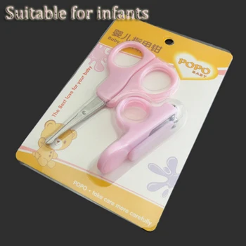 

2Pcs/1Set Lovely Mini Baby Nail Care Antiskid Stainless Safety Clipper Trimmer Blue Pink Convenient Daily Baby Nail Care Set