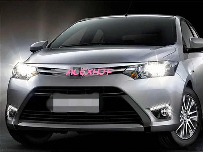 

July King LED Daytime Running Lights DRL with Fog Lamp Cover, LED Fog Lamp case for Toyota Vios 2013~2016 1:1, Free Shipping
