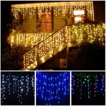 3-24 м светодиодный гирлянда для занавесок, сказочный светильник светодиодный Рождественская гирлянда для помещений и улицы, вечерние, для сада, сценический декоративный светильник s 110 В 220 В