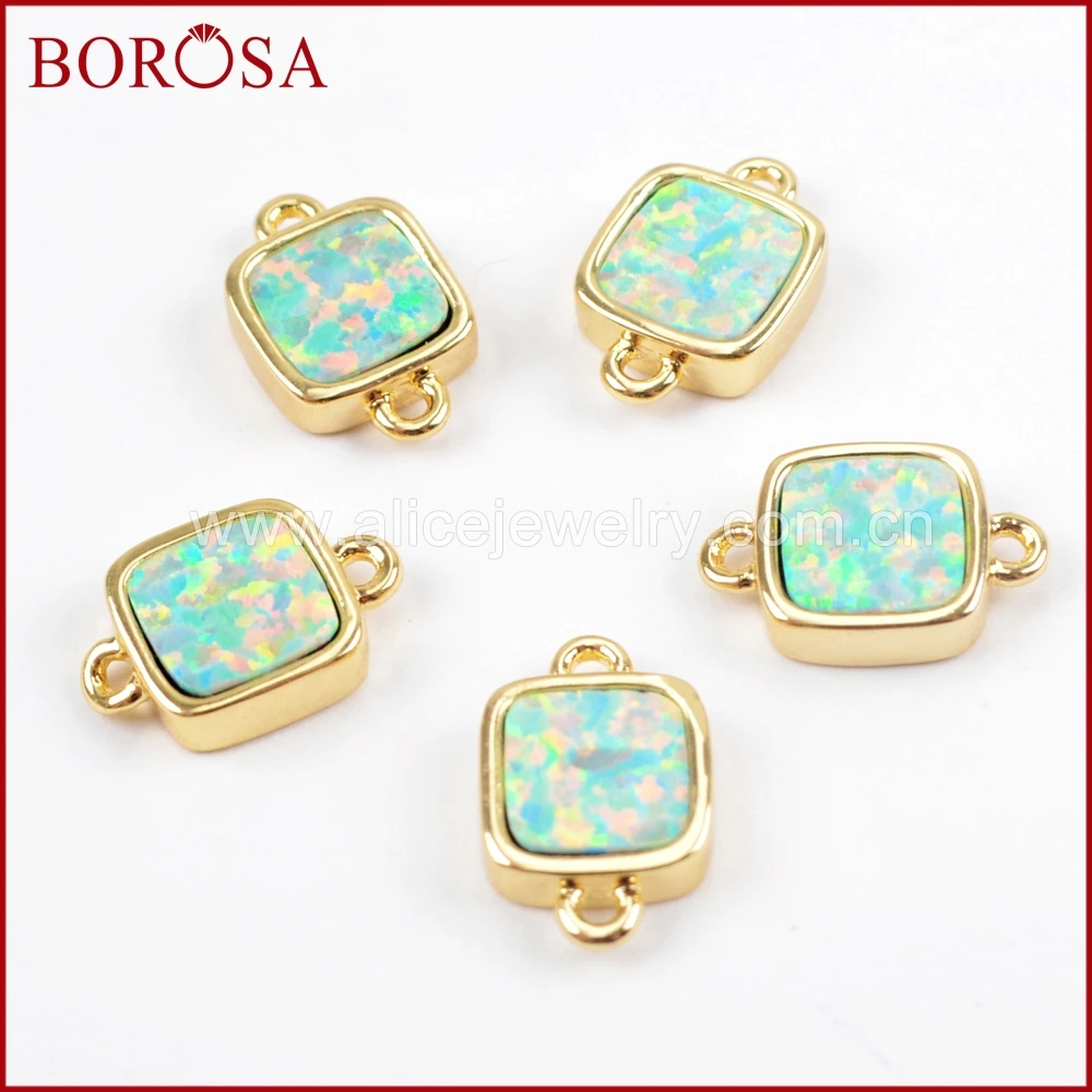 BOROSA 10 шт. новые золотые белые японские опаловые ободки соединители Мужские