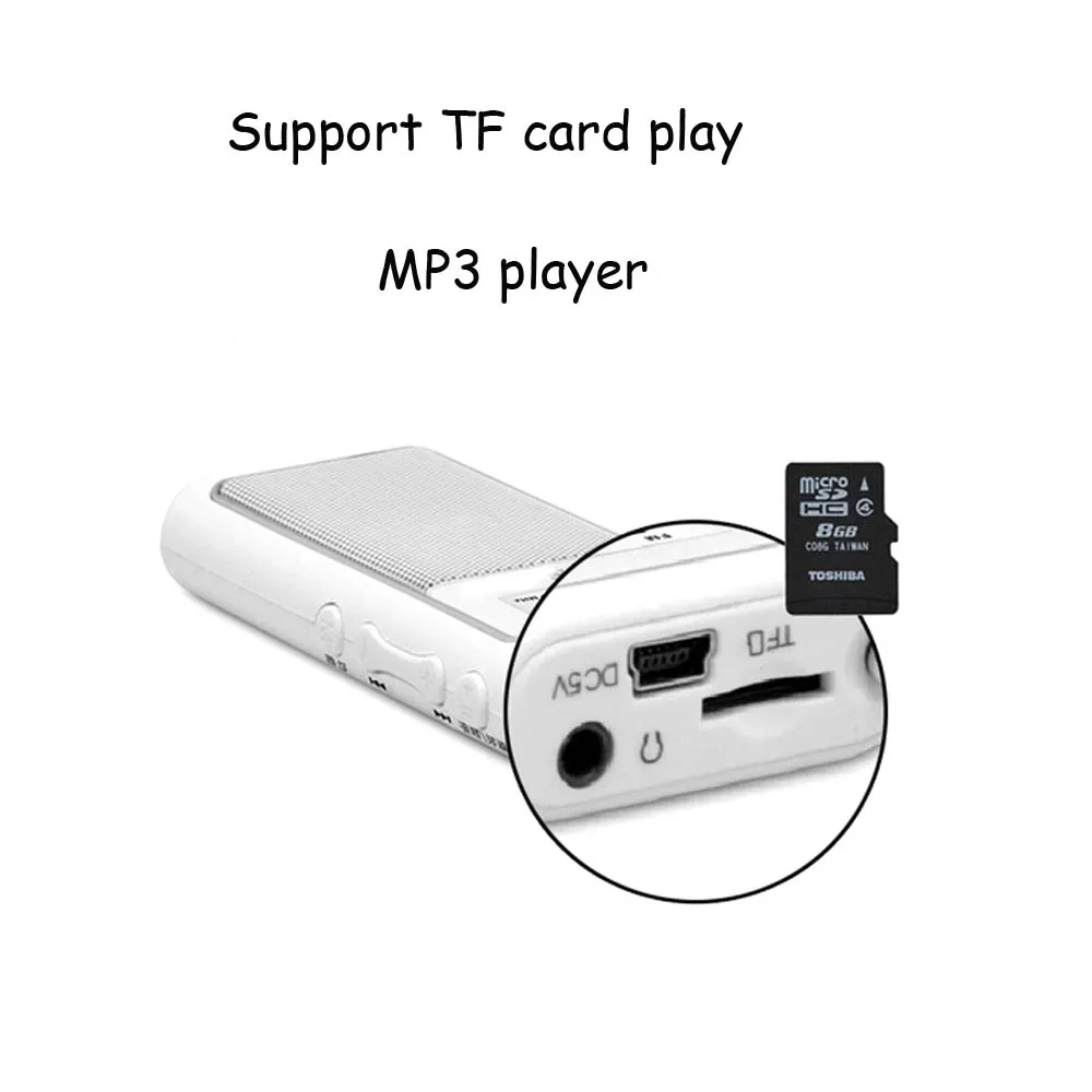 JINSERTA карманное FM радио мини DSP FM приемник динамик MP3 плеер с литиевой батареей Поддержка TF карты воспроизведения