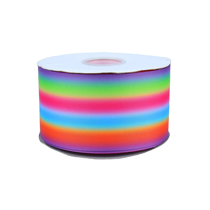 

FLRA Ribbon Flora ombre ribbons, wholesale price cheap rainbow design grosgrain ribbon for hair accessories