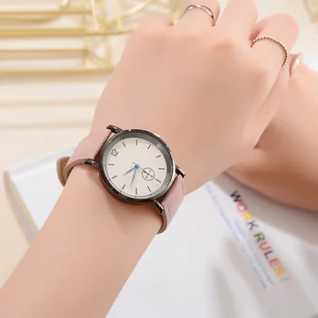

Quartz Wrist Watch with Durable PU Leather Strap Simple Style Casual Watch LXH