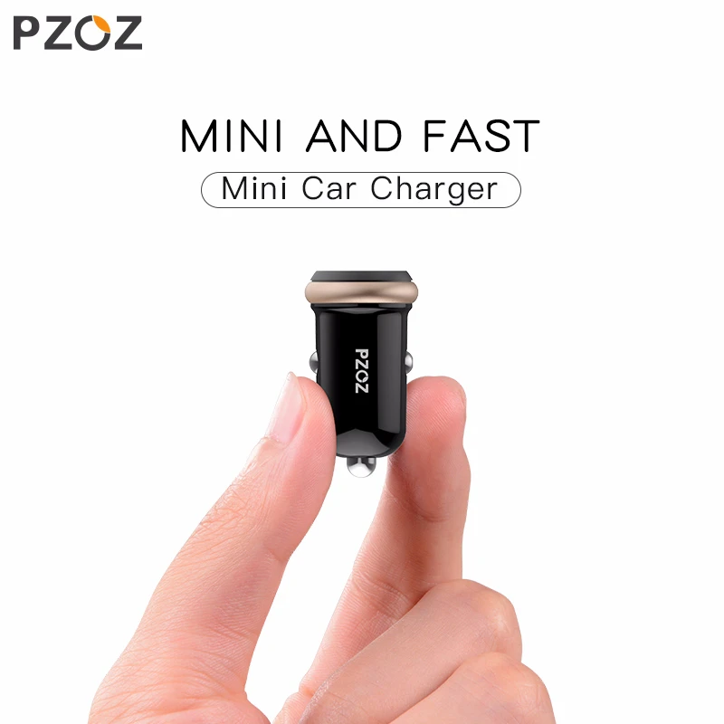 PZOZ شاحن سيارة USB صغير المزدوج USB 3.1A شحن المحمول هاتف لوحي GPS العالمي سريع شاحن سيارة-مهايئ شاحن اكسسوارات