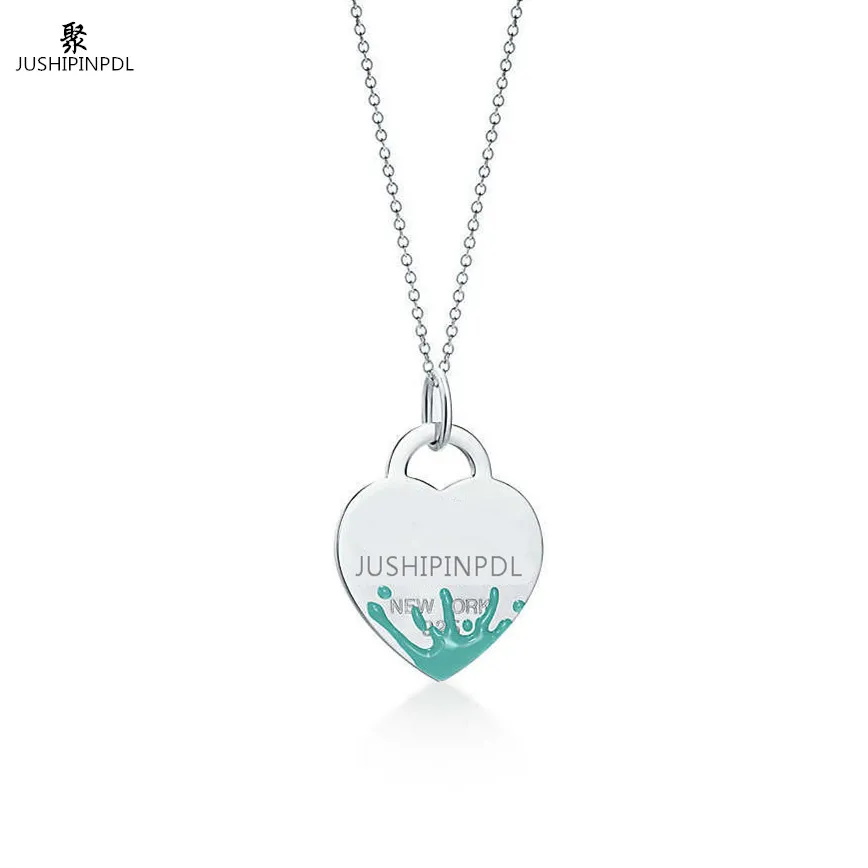 

TIFF100 % sterling silver 925 classic original ms egg-shaped colored enamel spray necklace pendant jewelry gifts
