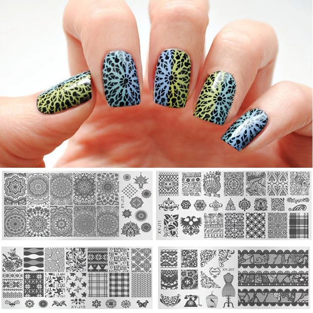Wholesale Kaleidoscope Nail Art Metal Plate Image Stamping Plates DIY Manicure Printing Template Plate Tool XYJ Styles