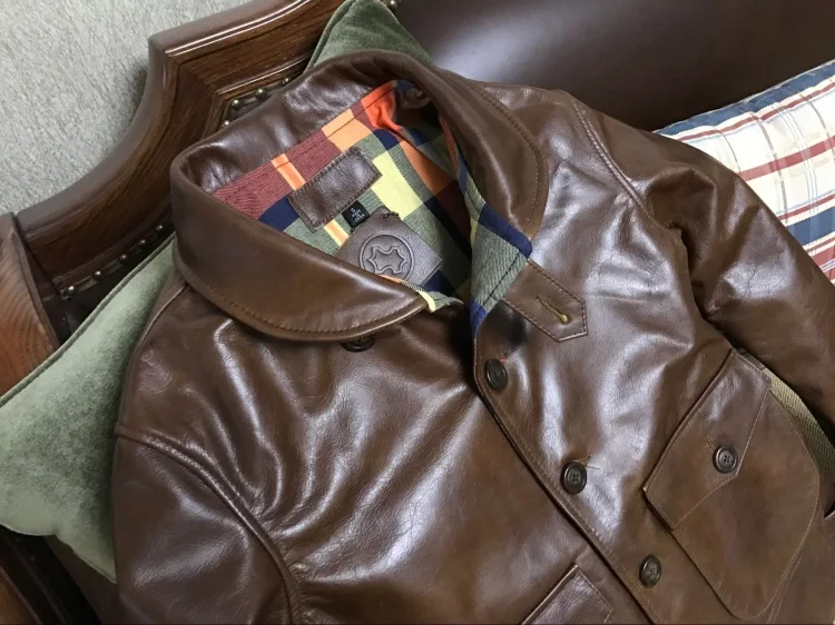 Free shipping.Brand new warm mens brown vintage cowhide Jackets,quality men genuine Leather jacket.style classic slim coat genuine leather genuine fur coats & jackets