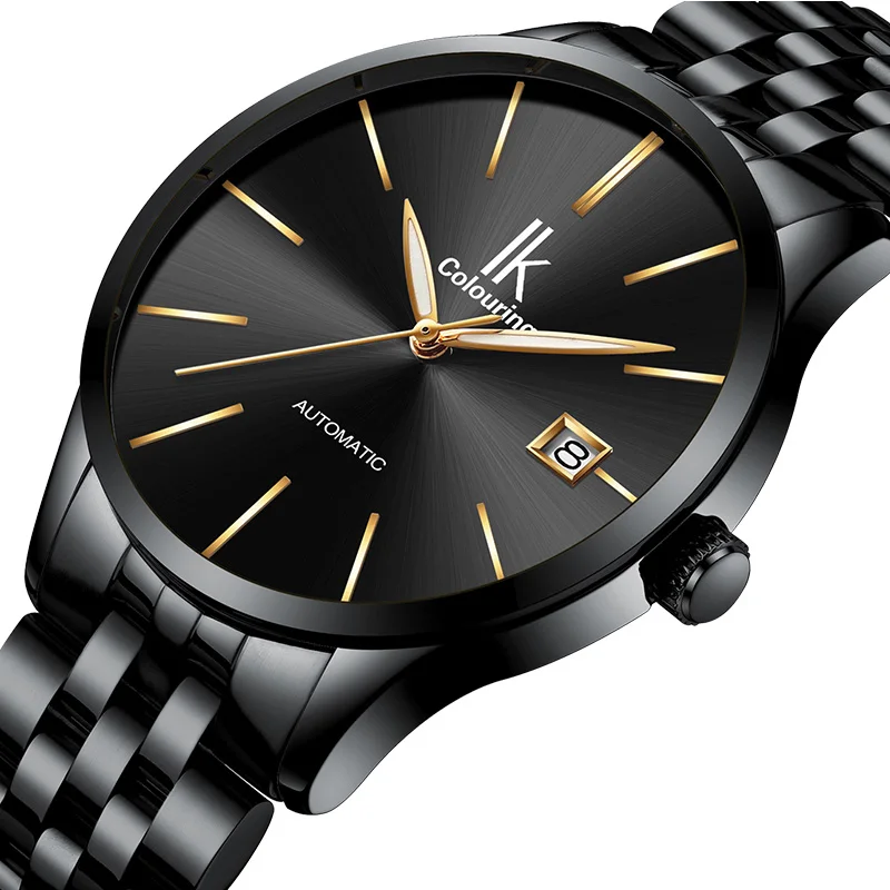 IK الرجال ووتش ساعات آلية أعلى العلامة التجارية الفاخرة عارضة الازياء الميكانيكية ساعة SimpleLeather كبير الهاتفي ساعة اليد 4574 IK الرجال ووتش ساعات آلية أعلى العلامة التجارية الفاخرة عارضة الازياء الميكانيكية ساعة SimpleLeather كبير الهاتفي ساعة اليد 4574