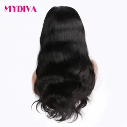 360 кружевных фронтальных париков натуральные черные малазийские объемные волнистые кружевные передние человеческие волосы парики для