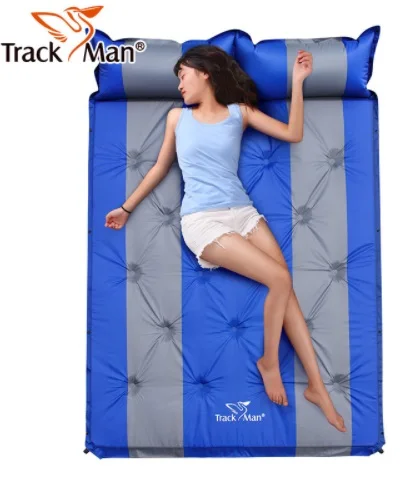 Trackman TM2220 192*132*3 см 2 Человек Автоматическая надувной матрас на открытом воздухе кемпинга пляжные влагостойкие спальный коврик с подушкой - Цвет: Blue