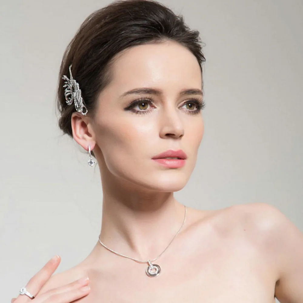 Luoteemi цикл с 8 мм 2ct Круглый CZ Серьги-кольца крошечный маленький кубический циркон нежный Для женщин Серьги-кольца с фабрики jewlery
