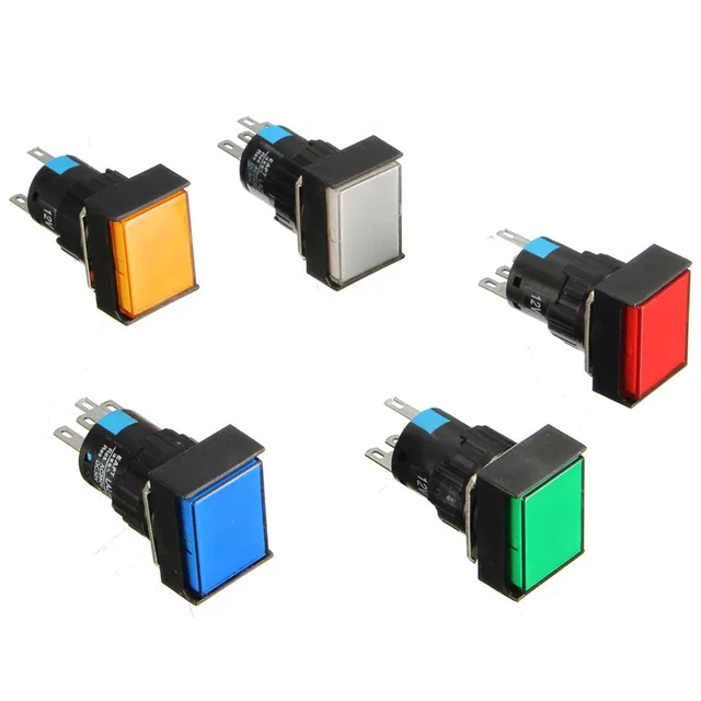 Push On Switch Rectangular Led Light Dc12v 24v Momentary Push On Switch Rectangular Led Light Dc12v 24v Momentary Latching 16mm Used For Circuits Control Contactor
