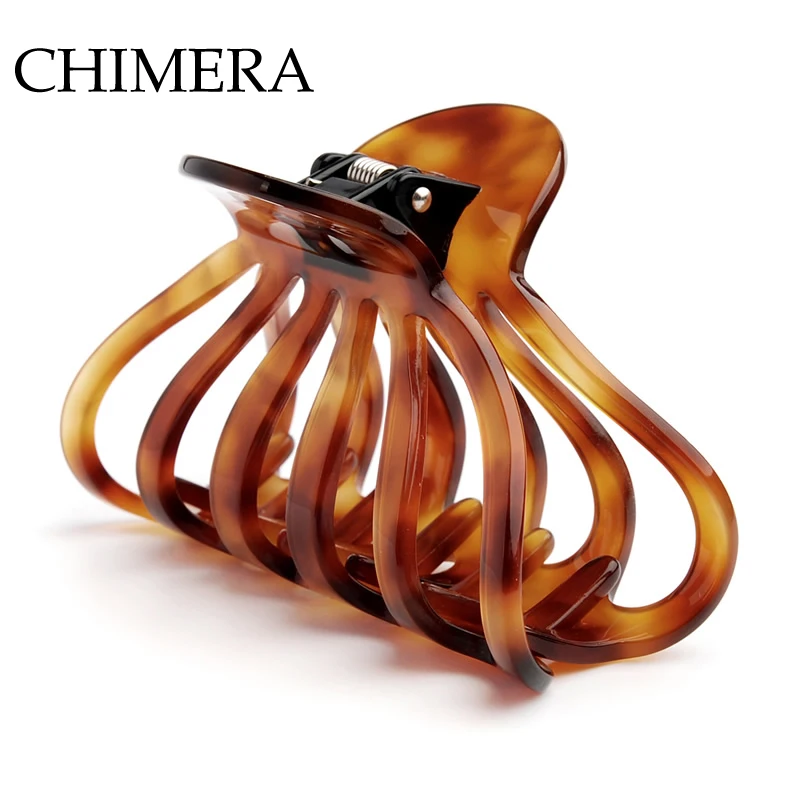 

Chimera High Quality Cellulose Acetate Vintage Brown Hollow-out Hair Claw Hair Accessories for Women 3150150