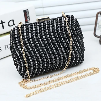 

High-quality elegance pearl diamond wedding party clutch evening bag fashion chain shoulder bag lady dinner handbag purse