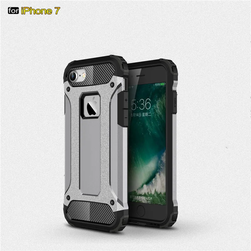 

Luxury Armor Case For Apple Iphone 7 Plus Silicone Hybrid 2 in 1 Combo Shockproof Back Shell For Iphone 7 Global Cover Coque