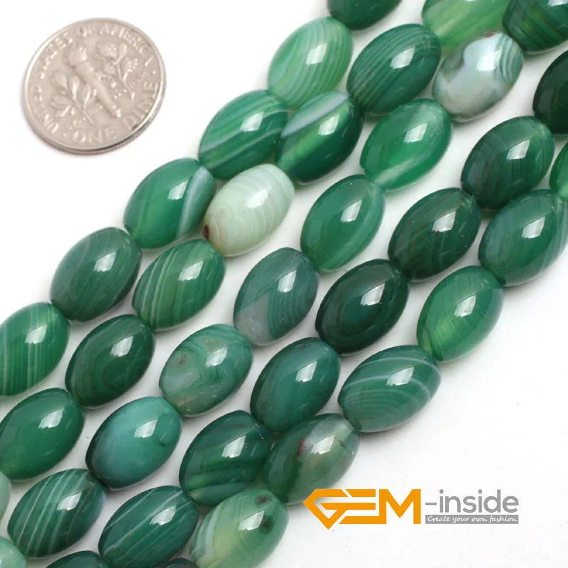 Rice-shaped 8x12mm Red Green Ruby Zoisite Gemstone Loose Beads 15" 