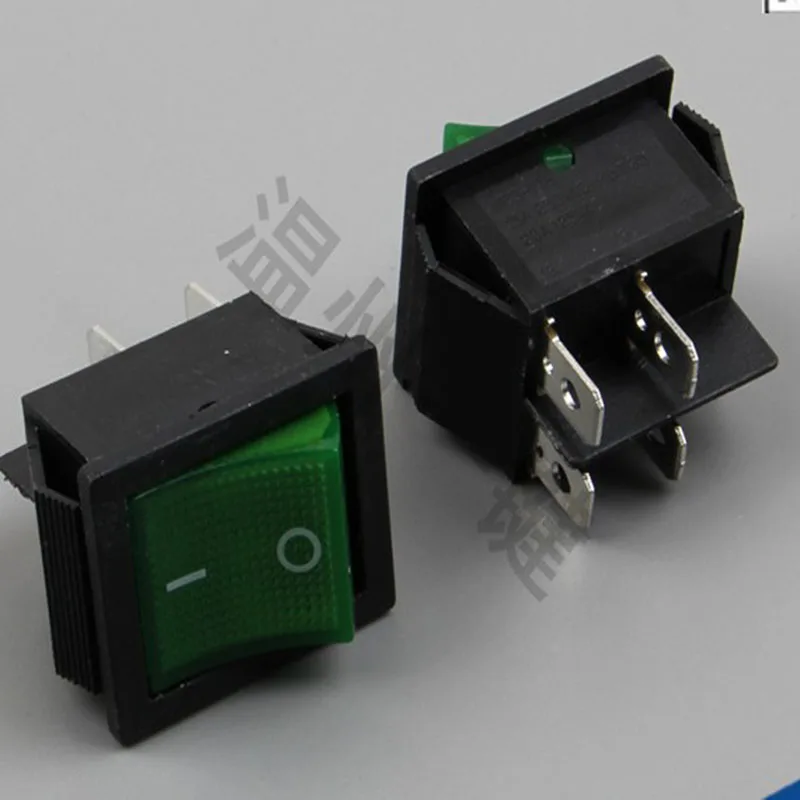 Зеленый переключатель типа корабля KCD4 201 4 фута 2 файла с лампой 16 a 250 v|lamp switch|switch