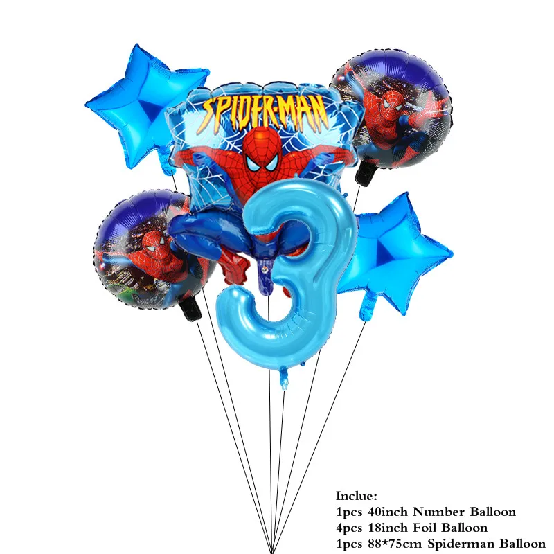 6 шт., воздушные шары с гелием из фольги «Человек-паук», размер 40 дюймов, вечерние надувные шары для детского дня рождения, украшения для детских игрушек, Звездные шары - Цвет: 3st set