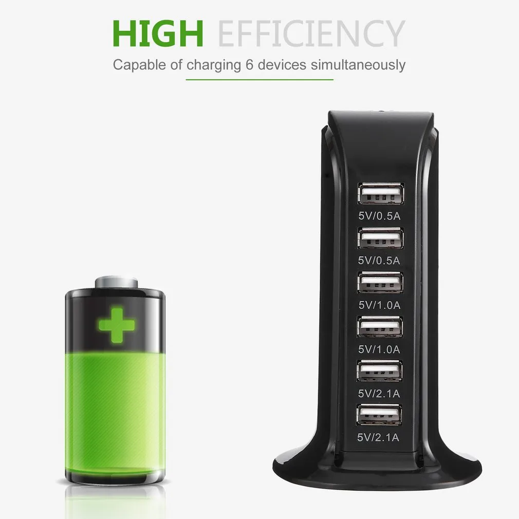 

Universal Portable USB Charger 6 Port Travel Desktop Charging Adapter Multi-Person Sharing Australian Standard Plug #10