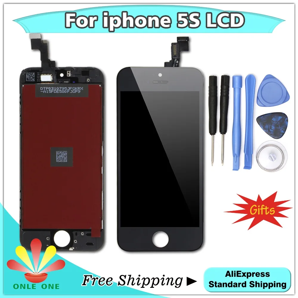 В продаже! Качественный ЖК дисплей + сенсорный экран дигитайзер для iPhone 5S черный и
