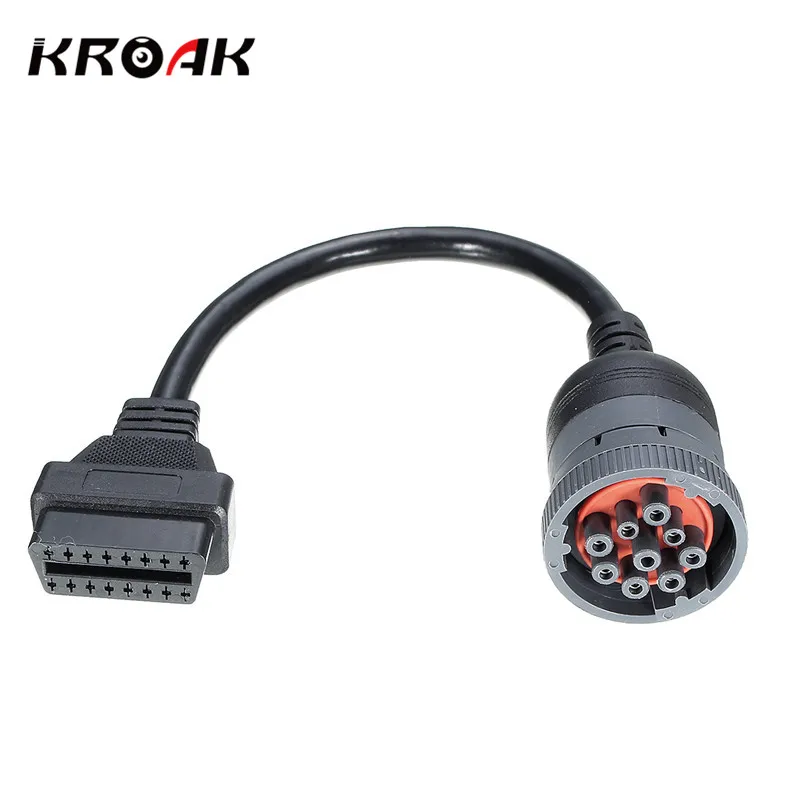 KROAK 1 шт. 16pin для J1939 9pin Deutsch тяжелый грузовик OBD2 OBDII кабель 295x40x30 мм
