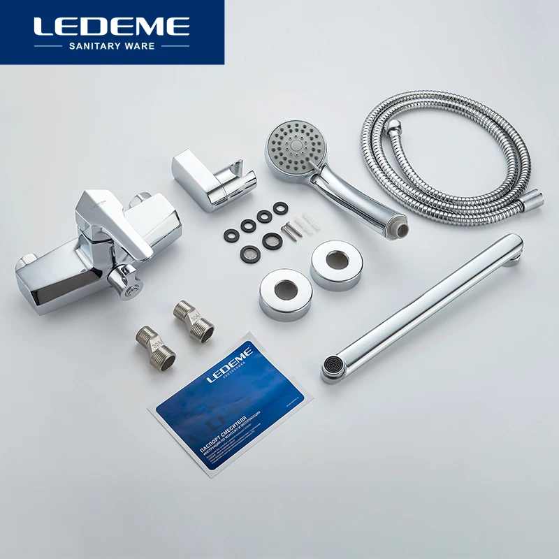 LEDEME Смеситель для ванны с длинным изливом 300 мм. латунь Цвет: хром L2259|chrome finished|faucet