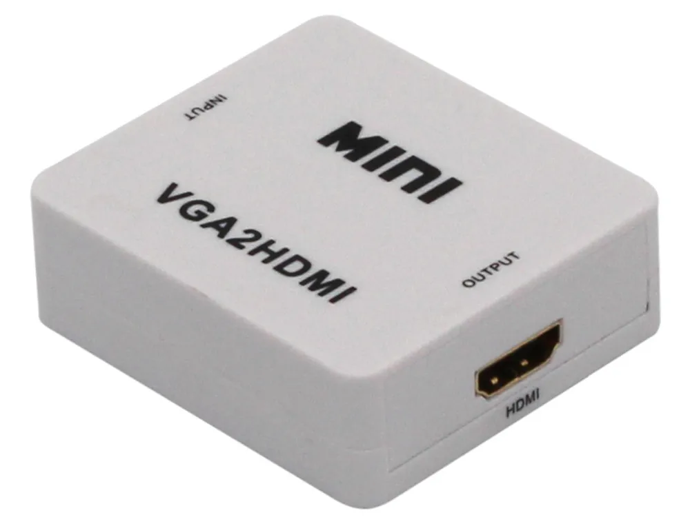 10 шт Бесплатная доставка и оптовая продажа Поддержка 720 p 1080 p VGA2HDMI мини VGA конвертер HDMI с аудио для портативных ПК к HDTV проектору