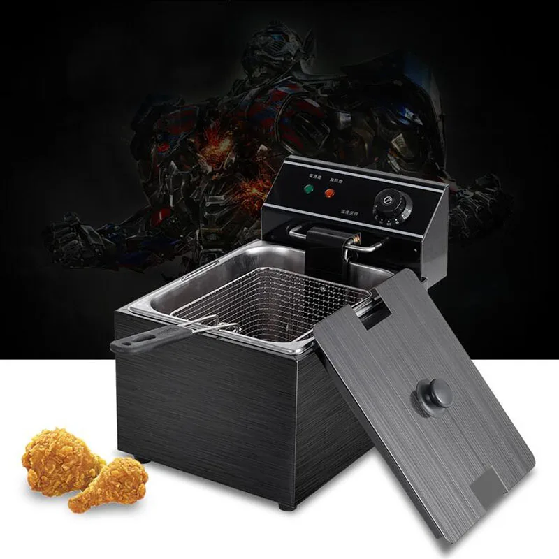 220V 8L Electric blast furnace cylinder thickening fryer Grill Fried chicken Fried dough sticks furnace fries machine deep fryer 220V 8L Electric blast furnace cylinder thickening fryer Grill Fried chicken Fried dough sticks furnace fries machine deep fryer