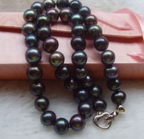 

xiuli 003358 RARE BLACK 12-14MM SOUTH SEA PEARL NECKLACE