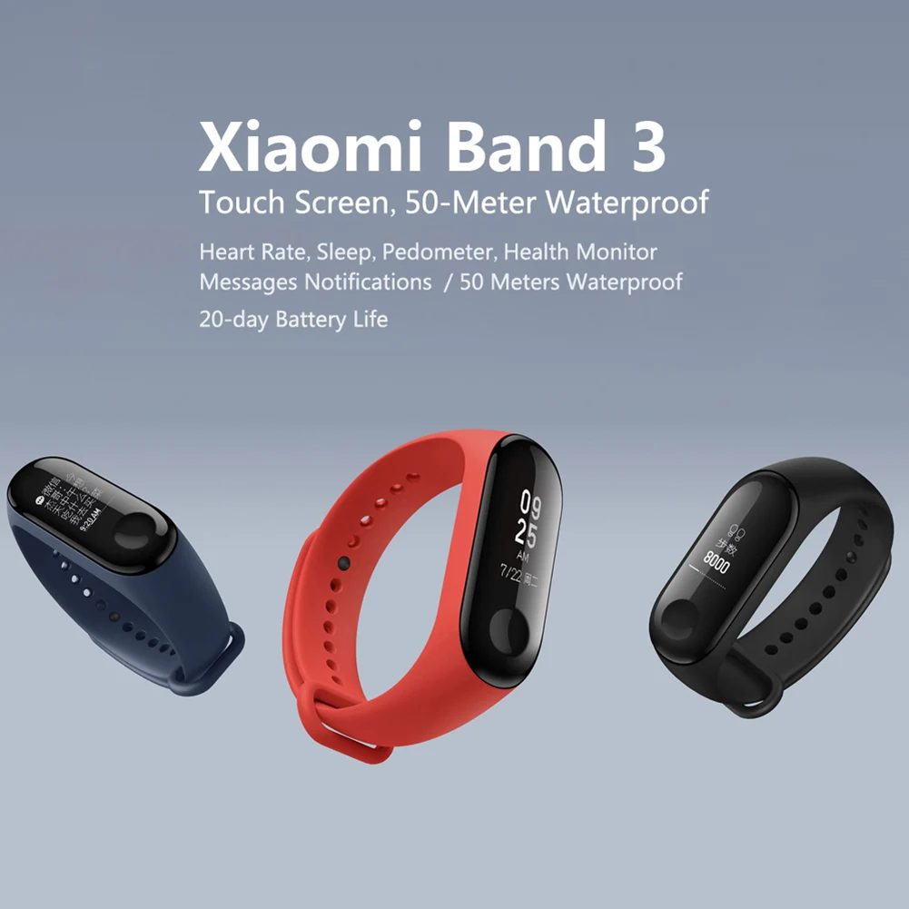 Popular 4M 4PCS Band 3 OLED Screen Smart Sports Bracelet Tracker Heart Rate Monitor 3