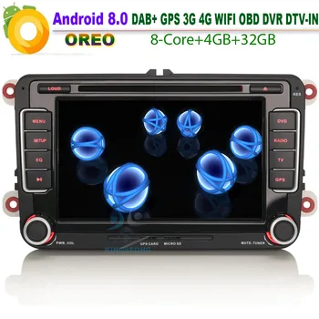 

Car DVD for VW Caddy EOS Scirocco Mk3 Android 8.0 DAB+ Autoradio WiFi 4G CD GPS DTV-IN NAVI RDS OBD BT USB TPMS SD DVR Bluetooth