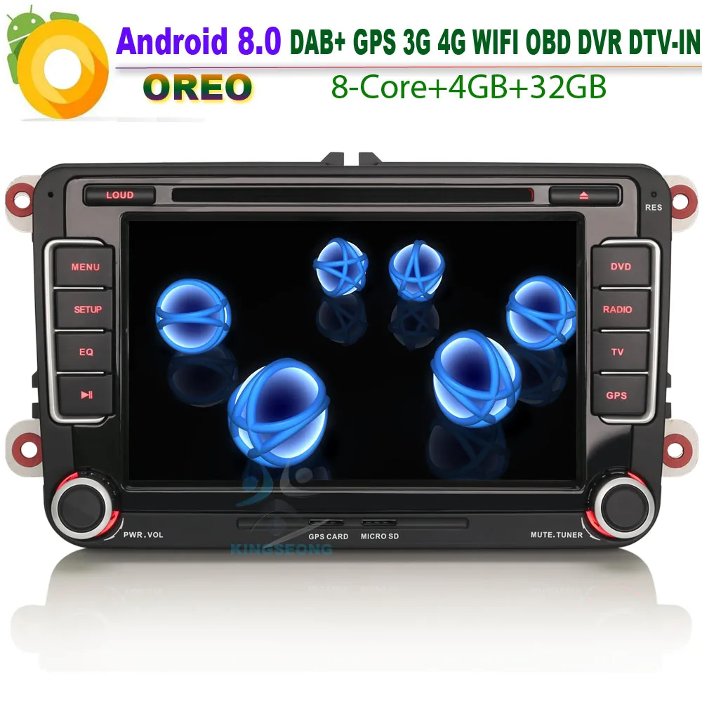 Автомобильный DVD плеер для VW Caddy EOS Scirocco Mk3 Android 8 0 DAB + Авторадио WiFi 4G CD GPS DTV IN NAVI RDS OBD BT
