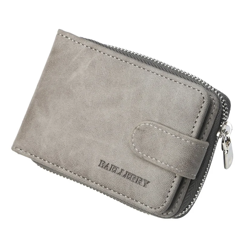 Baellerry мужской кредитный держатель для карт Concertine Fold Выдвижной Дизайн Высокое качество из искусственной кожи мужской чехол для ID карт кошелек сумка - Цвет: Gray