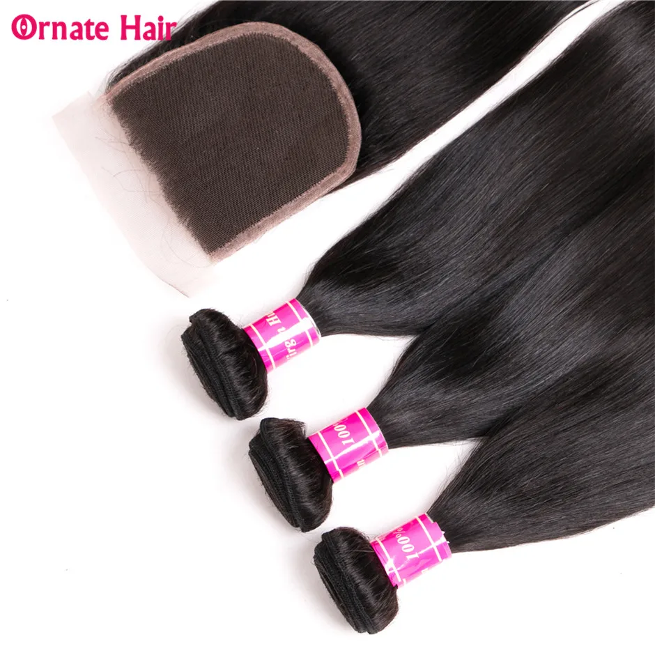 Ornate Hair Brazilian Straight Hair Extension 100% Human Hair Bundles With Closure Weave Bundles With Lace Closure Non Remy Hair Ornate Hair Brazilian Straight Hair Extension 100% Human Hair Bundles With Closure Weave Bundles With Lace Closure Non Remy Hair