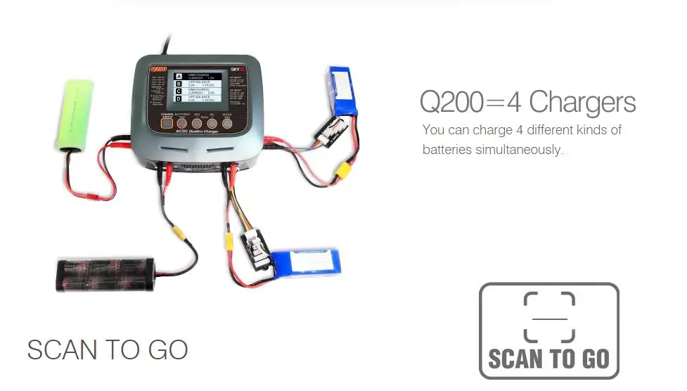 SKYRC Q200 интеллектуальное зарядное устройство/Dis зарядное устройство AC/DC беспилотный баланс зарядное устройство для Lipo/LiHV/литий-железо/ион/NiMH/NiCD/свинцово-кислотная батарея