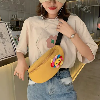 

Woman Bags Flower Canvas Student Chest Bag Simple Shoulder Pocket sac main femme borsa donna handtassen dames torebka damska