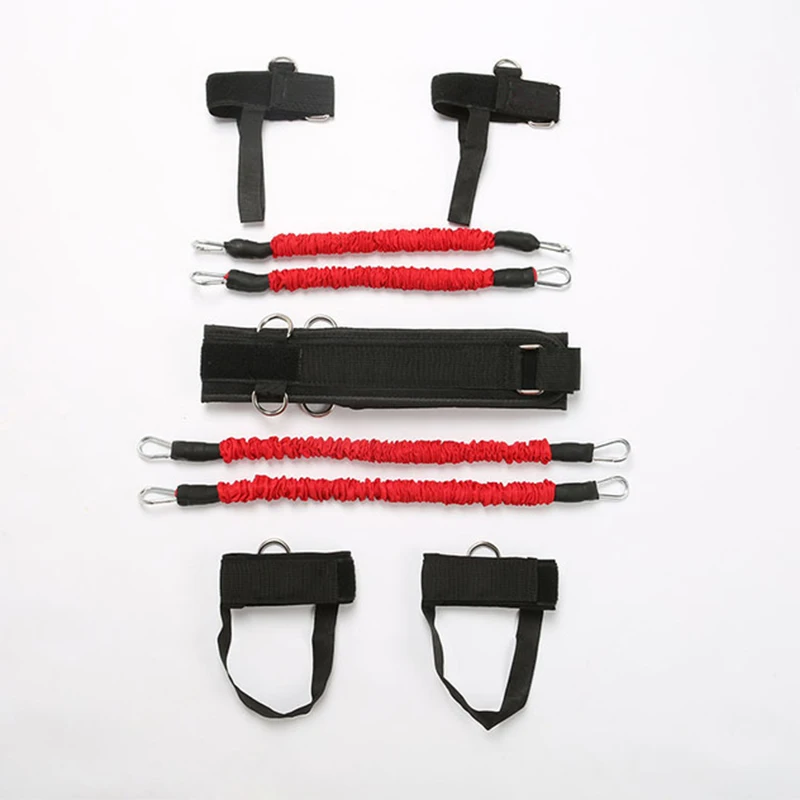 Red Set 140LBS силовые боксерские Эспандеры выносливость ловкость тяга веревка Кроссфит Резиновая лента сопротивления баскетбольная Скакалка тренировочная веревка - Цвет: Red Set